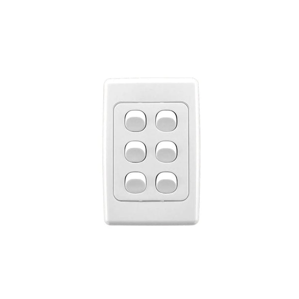 10 A 250 V 6 Gang Vertical Flush Switch