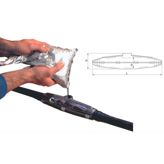 Alco Cast Resin Joint M12 260mmx47mmx63mm 14-34mm Dia Cable