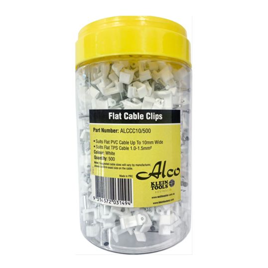 Alco Cable Clip Flat L20mm W10mm H15mm Polyethylene White