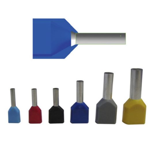 Alco Bootlace Ferrule Pre-Insulated Twin Wire Polyamide Blue 2 x 2.5mmx18.5mm OAL